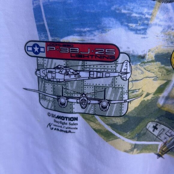 Vintage Lockheed P-38J-25 Lightning Men's T-Shirt Size Small. New Without Tags - Picture 3 of 5